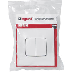 Double poussoir Neptune - 6A - Blanc - Legrand
