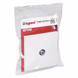Prise TV simple - LEGRAND - Neptune - Blanc - Asymétrique - Compatible TNT UHD