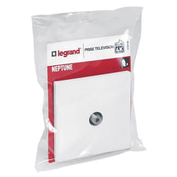 Prise TV simple - LEGRAND - Neptune - Blanc - Asymétrique - Compatible TNT UHD