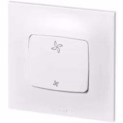 La commande pour VMC Neptune de Legrand, en blanc, permet de régler facilement la ventilation mécanique contrôlée avec des vi ...