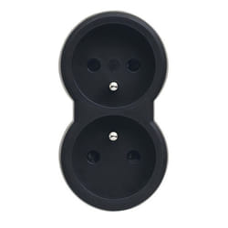 LEGRAND Fiche multiprise 16 A 2x2 P+T 2 sorties frontales noir