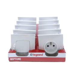 Lot 2 interrupteurs ou va-et-vient + 10 prises de courant Neptune - Blanc - Legrand