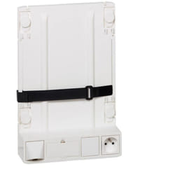 Legrand - Support box opérateur adsl et fibre avec 1 prise 2P+T et 4 cordons de liaison box et coffret 413149