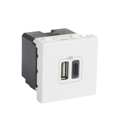 Prise double de charge USB type A + USB type C MOSAIC
