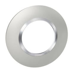 Plaque de finition ronde 1 poste Dooxie - Legrand - Finition effet aluminium