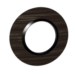 Plaque de finition ronde 1 poste Dooxie - Finition effet bois ébène - 600979 - Legrand