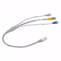 Kit box déportée pour réseau multimédia, 2 cordons RJ45/RJ11, 2 m, gris, Drivia
