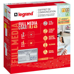 Legrand - Coffret de communication Full Media coaxial et RJ45 pour T1 à T3