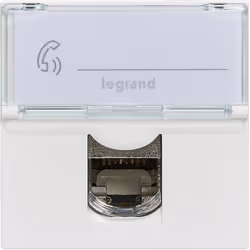 La prise RJ45 multimédia Mosaic catégorie 6 STP - 2 modules - Blanc de Legrand permet de connecter divers appareils (ordinate ...