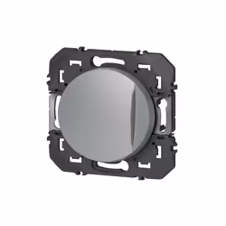 Interrupteur ou va-et-vient avec voyant lumineux dooxie 10AX 250V~ finition alu - emballage blister