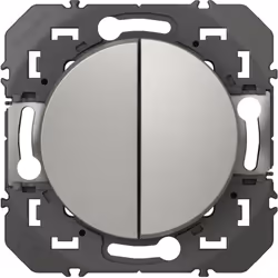 Le poussoir double Dooxie 6A 250V~ finition Alu de Legrand est un mécanisme multifonction conçu pour répondre aux besoins du  ...