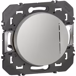 Poussoir simple Legrand Dooxie - Voyant lumineux intégré - Finition Aluminium Le poussoir simple Legrand Dooxie, avec son voy ...