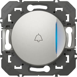Legrand - Poussoir avec voyant lumineux marquage sonnette Dooxie 6A 250V - Finition Alu