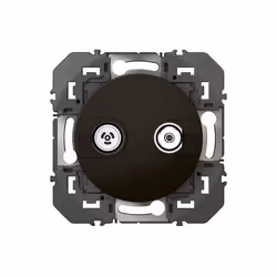 LEGRAND - PRISE TV-SAT ÉTOILE BLINDÉE DOOXIE FINITION NOIR - EMBALLAGE BLISTER