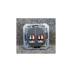Legrand - Kit prise haut parleur double 1 poste 2 modules avec support et enjoliveur noir sans plaque série Dooxie