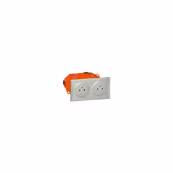 Les produit : Kit double prise de courant 2P+T Surface Dooxie Avec son design à fleur de mur , la prise Surface s’intègre tou ...
