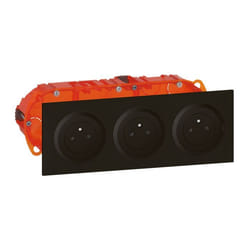 Kit de prises - Legrand - Dooxie - 3 prises 2P+T - 16A - Finition noire