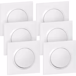 Lot composé de 6 interrupteurs ou va-et-vient dooxie de couleur blanc. Ils permettent de commander un éclairage.Produit compl ...