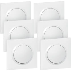 Legrand - Lot de 6 interrupteurs ou va-et-vient dooxie complet - blanc