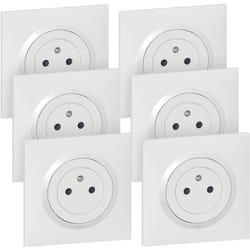 Legrand - Lot de 6 prises de courant 2P+T Surface dooxie complet - blanc
