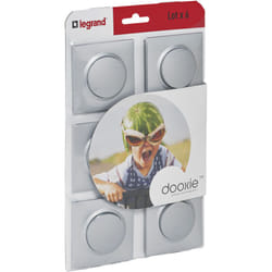 Legrand - Lot de 6 interrupteurs ou va-et-vient Dooxie complet - Aluminium