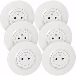 Legrand - Dooxie Lot de 6 prises blanche + plaques rondes