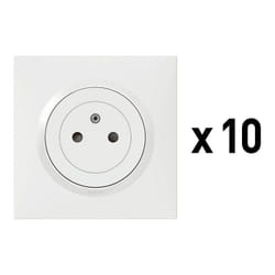 Legrand - Lot de 10 prises de courant 2P+T Surface dooxie complet - blanc