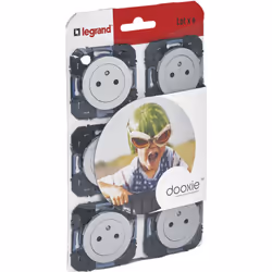Le lot de 6 prises de courant avec terre Surface Dooxie finition Aluminium est une solution élégante, pratique et sécurisée p ...