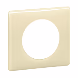 Plaque Céliane 1 poste ivoire laqué, thermoplastique, IP20, à clipser
