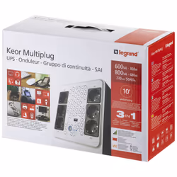 Legrand Keor ASI MULTIPLUG 600 FR alimentation d'énergie non interruptible Interactivité de ligne 0,6 kVA 360 W 6 sortie(s) CA - Vue supplémentaire 4