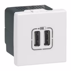 Chargeur 2 USB MOSAIC type-A 2,4A 2 modules 230V blanc - LEGRAND - 077594