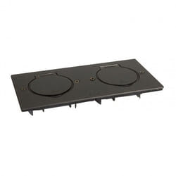Platine Acier Brun pour 2 prises de sol Legrand