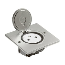 Prise de sol 2p+t fb carre inox brosse