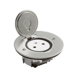 Prise de sol équipée PC ronde Inox (sans boîte)