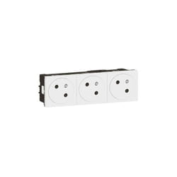 Legrand - mosaic triple prise de courant 2P+T blanc eu - 278165L