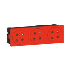 Triple prise de courant 2P+T Surface Mosaic Link - Rouge - 077153L - Legrand