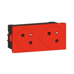 Double prise de courant 2P+T Surface Mosaic Link - Rouge - 077172L - Legrand