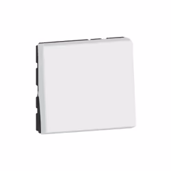 Interrupteur ou va-et-vient 10AX 250V~ Mosaic Easy-Led 2 modules blanc antimicrobien - Devient lumineux avec voyant brochable ...