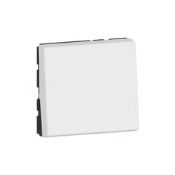 Interrupteur ou va-et-vient 10AX 250V Mosaic Easy-Led 2 modules blanc antimicrobien (078711L)