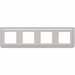 Plaque de finition horizontale Mosaic pour 4x2 modules alu LEGRAND 079308L Mosaic, plaque de finition en couleur alu, l'incon ...