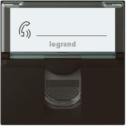 Prise RJ45 catégorie6 ftp Mosaic 2 modules noir mat Legrand 079165L