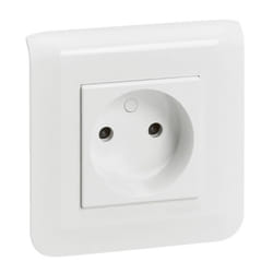 Prise de courant simple 2P 16A à vis complet Mosaic - Blanc - LEGRAND - Rectangulaire - Intérieur - Electrique