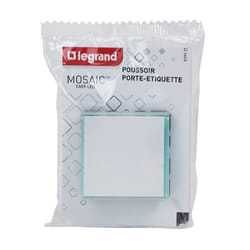 Bouton poussoir avec porte-étiquette Easy-Led 6A 2 modules à composer - Mosaic - Blanc - Legrand