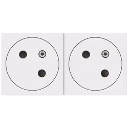 Double prise avec terre Mosaic, LEGRAND, blanc