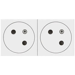 Double prise avec terre Mosaic, LEGRAND, blanc