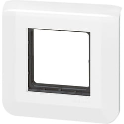 Plaque de finition avec support (vis) pour 2 modules - Mosaic - Blanc Legrand