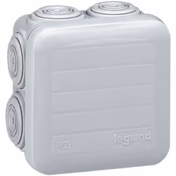 Boîte de dérivation étanche carrée Plexo - gris RAL7035 - 650°C - IP55 65x65x40