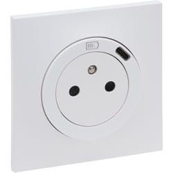 Prise de courant Neptune avec chargeur Type-C - blanc - Legrand