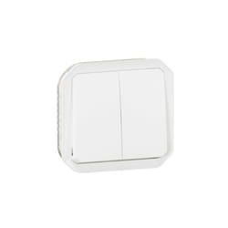 Commande double interrupteur ou poussoir Plexo composable - LEGRAND - LEG069625L - Blanc - Extérieur - 10 A