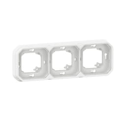 Support plaque encastré 3 postes montage horizontal-vertical Plexo blanc (069698L)